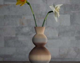 Vase for Flowers, Unique Textured Vases, 3D Printed Vase for Fresh or Dried Flowers and Modern Home Decor Gift