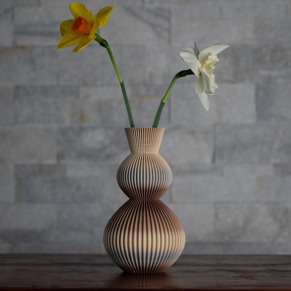 Vase for Flowers, Unique Textured Vases, 3D Printed Vase for Fresh or Dried Flowers and Modern Home Decor Gift