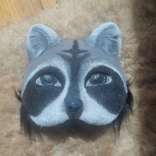Waschbär Therian maske/ Furry maske