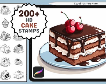 Pennelli Procreate: pacchetto Cake Crafter, oltre 200 timbri dolci per disegni deliziosi, timbri Procreate