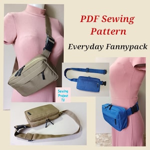 Tous les jours sac banane PDF patron de couture sac banane fichier numérique téléchargement immédiat pour homme et femme
