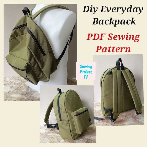 adult laptop backpack sewing Pattern with video front zipper pocket Elevenses Backpack Pattern - Sew