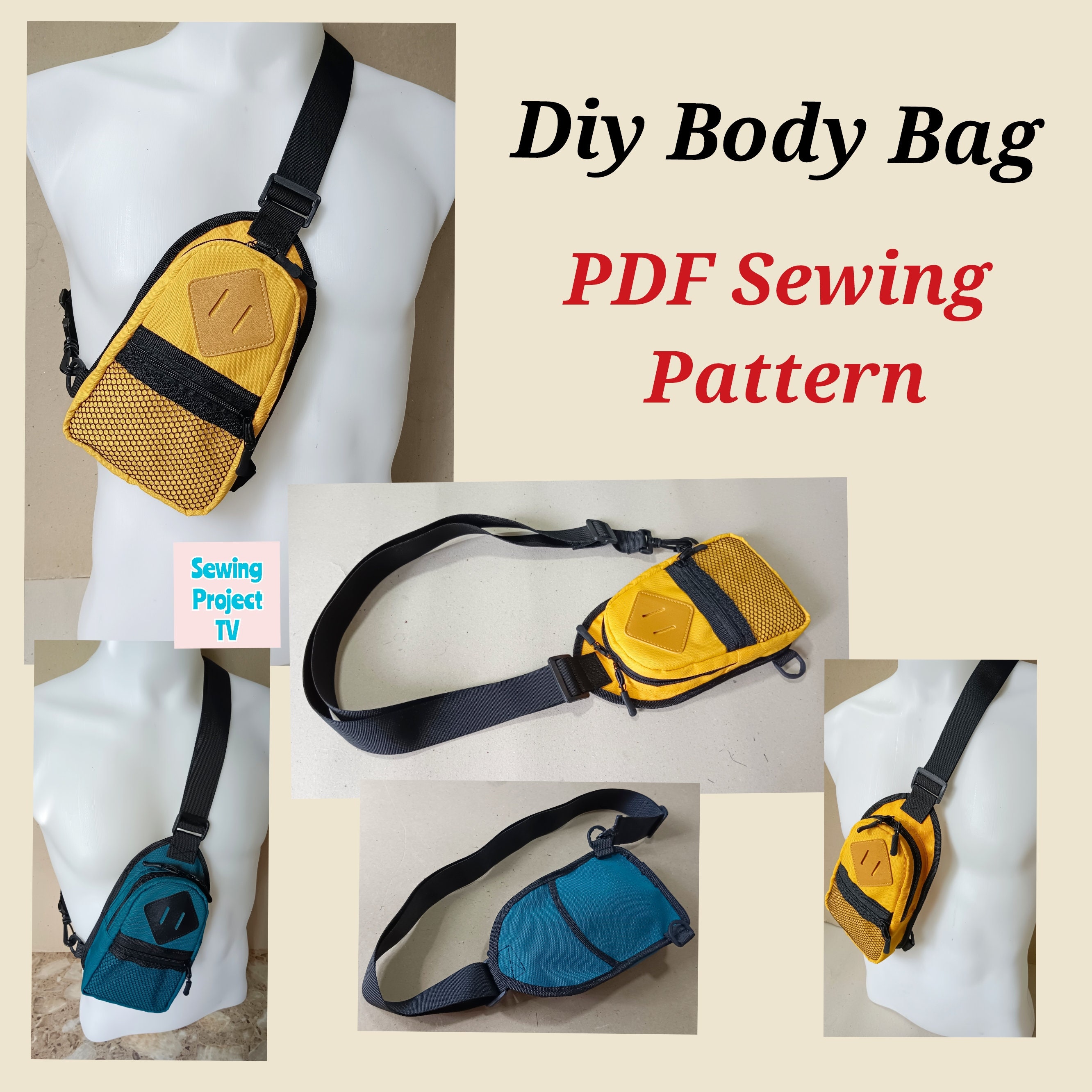 Body Bag Sling Bag PDF Sewing Pattern (digital Download) - Etsy