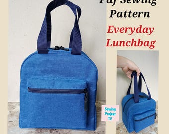 Everyday Lunchbag PDF Sewing Pattern Digital File Instant Download video Lunchbox pattern