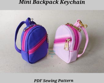 Mini Backpack Keychain PDF Sewing Pattern Video Tutorial