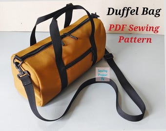 Duffel Bag PDF Sewing Pattern Gym Bag Instant Download Beginner Friendly