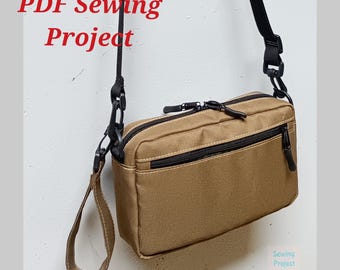 Patron de couture PDF pour sac polyvalent : pochette, sac ceinture, sac à bandoulière (fichier numérique)