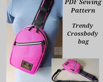Sac bandoulière tendance PDF Patron de couture Fichier numérique Vidéo à téléchargement immédiat