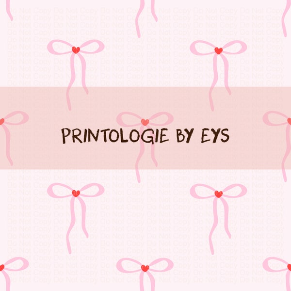 Seamless bow pattern with little hearts in cartoon style. Cute trendy design, illustration. Ballet-core, coquette-core background.