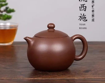 Tetera Zi Ni de arcilla púrpura hecha a mano Yixing china de 180cc, tetera Gongfu "Jian Liu Xi Shi", tetera teaworldsupply