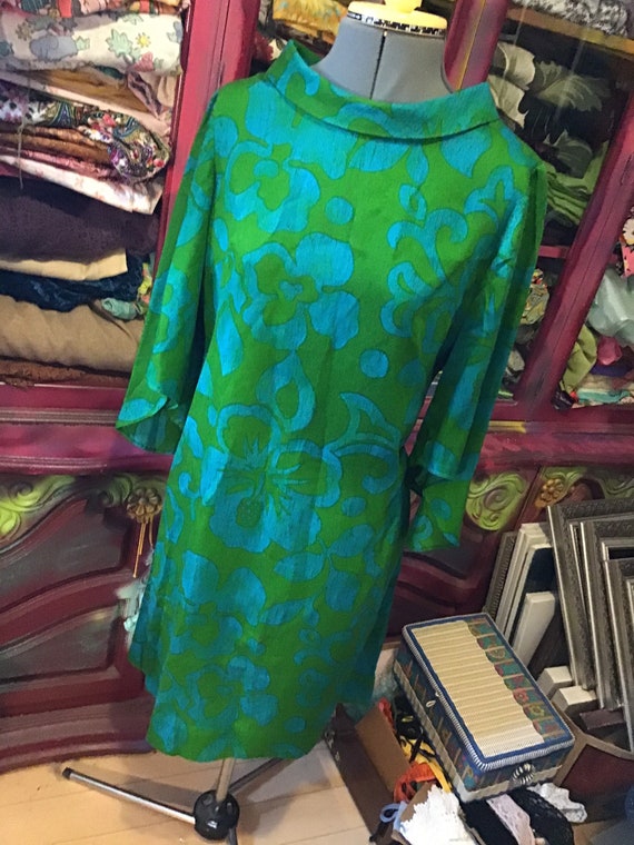 1960’s Mod dress in green and teal