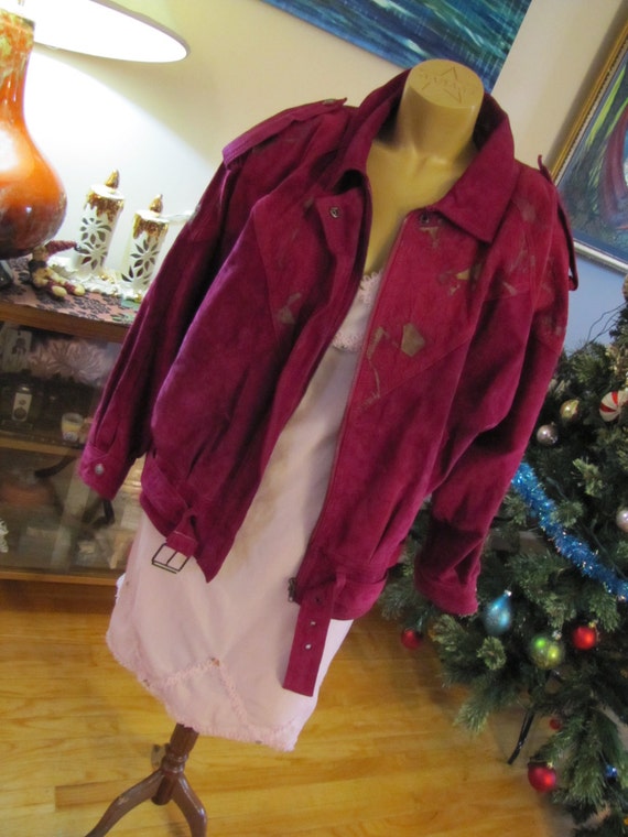 1980's pink leather jacket
