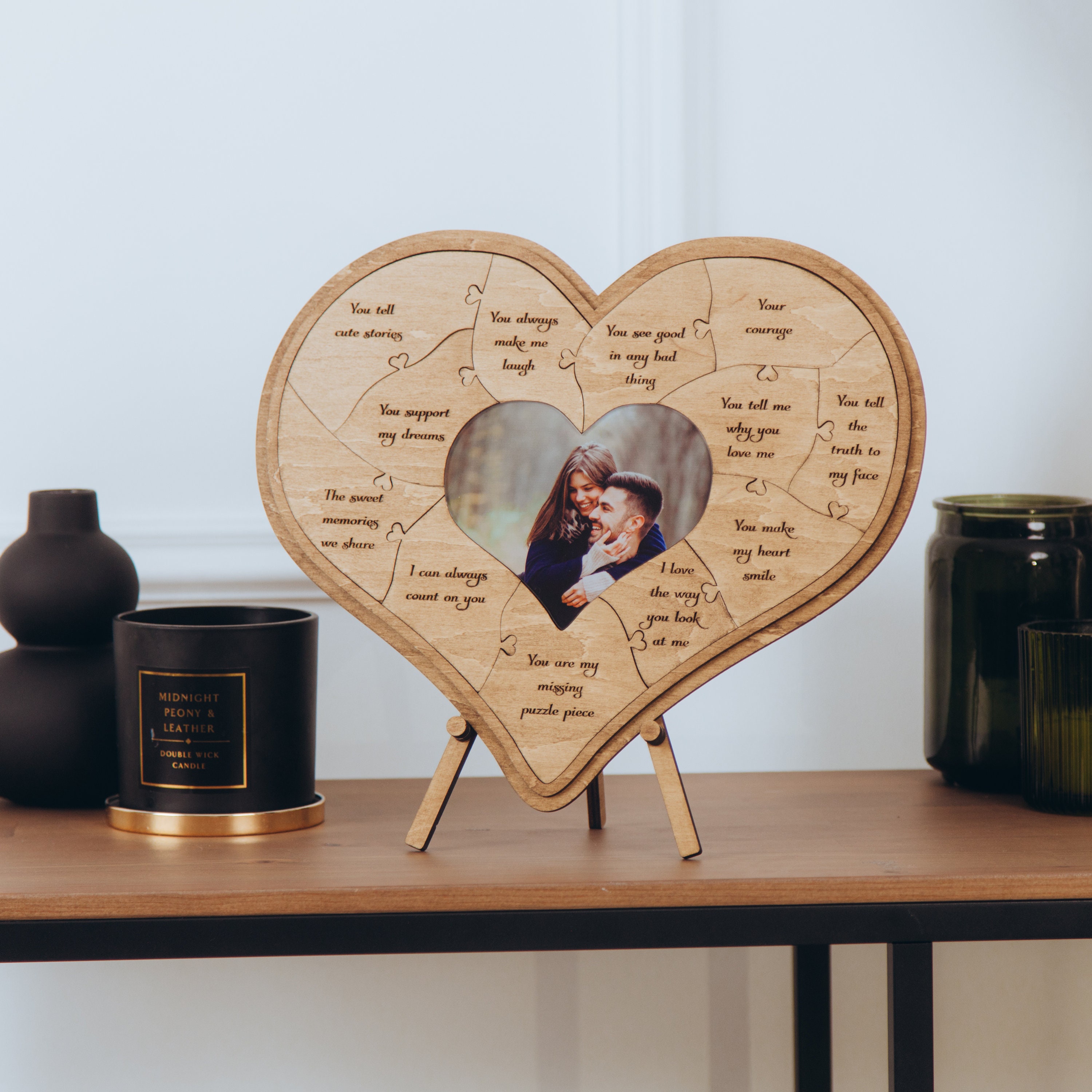 12 Reasons Why I Love You Unique Wooden Puzzle Wedding Gift