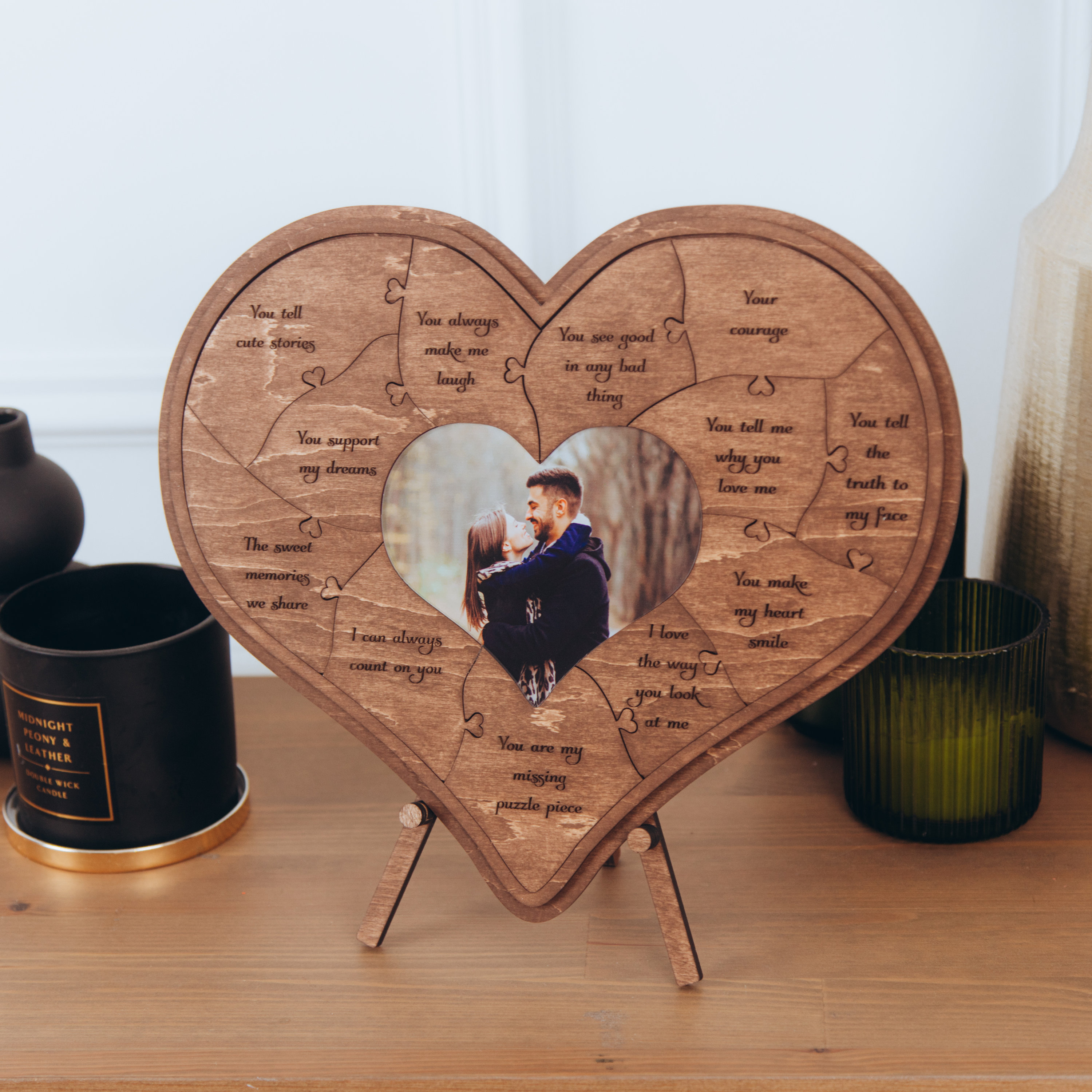 12 Reasons Why I Love You Unique Wooden Puzzle Wedding Gift