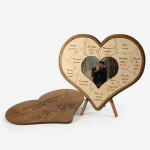 12 Reasons Why I Love You Unique Personalized Wooden Puzzle Couple Gift