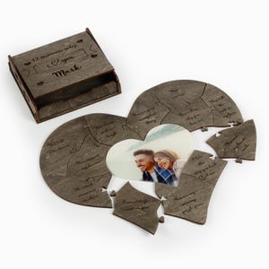 12 Reasons Why I Love You Wedding Gift Unique Wooden Puzzle Personalized Frame