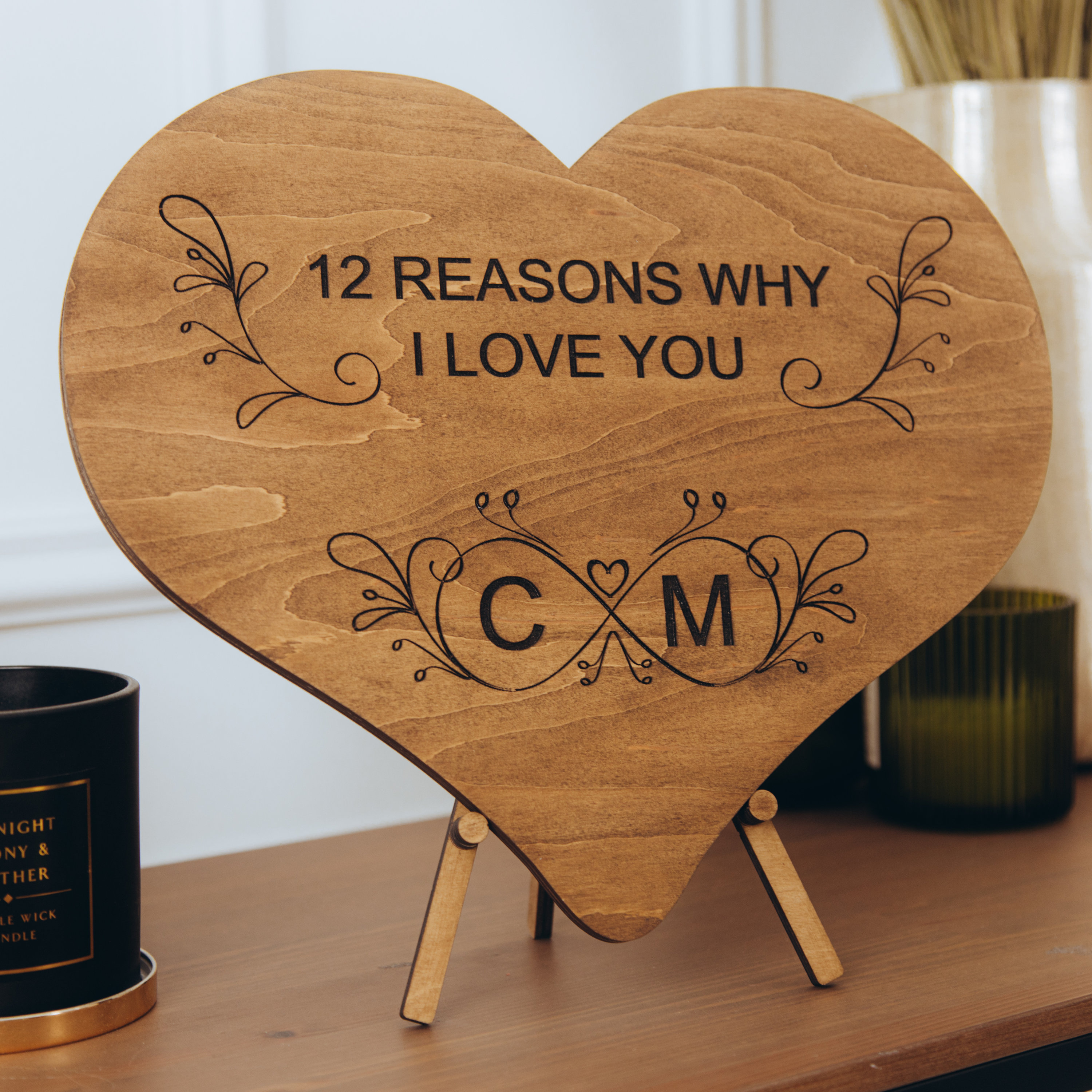 12 Reasons Why I Love You Unique Wooden Puzzle Wedding Gift