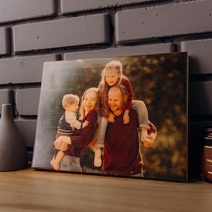 Custom Photo on Wood Engraved Photo on Wood with Watercolor Style Custom Wall Art Personalized Portrait from Photo as Long Distance Gift