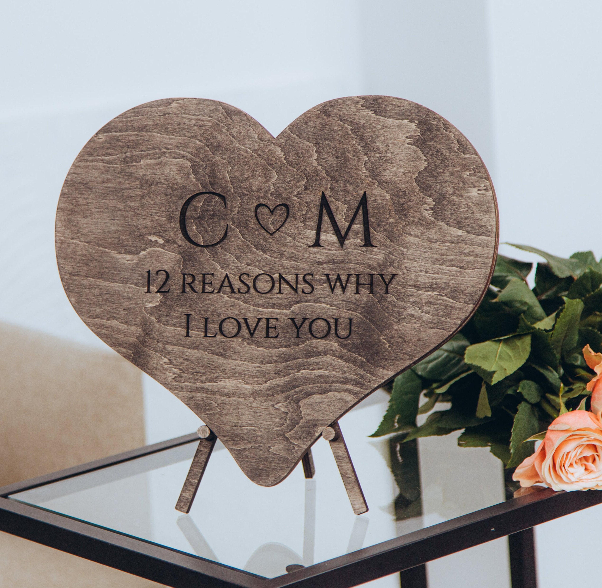 12 Reasons Why I Love You Unique Wooden Puzzle Wedding Gift