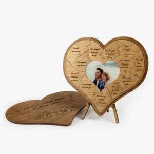 12 Reasons Why I Love You Unique Puzzle Wedding Photo Frame Personalized Couple Gift Valentine Gift