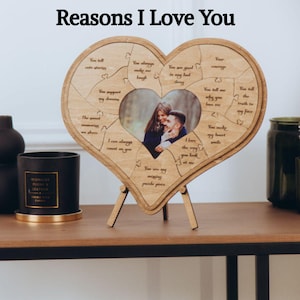 Reasons I Love You Personalized Gift For Her Gift For Girlfriend Birthday Gift For Her Anniversary Gift  Wooden Puzzle Reasons Wedding Love