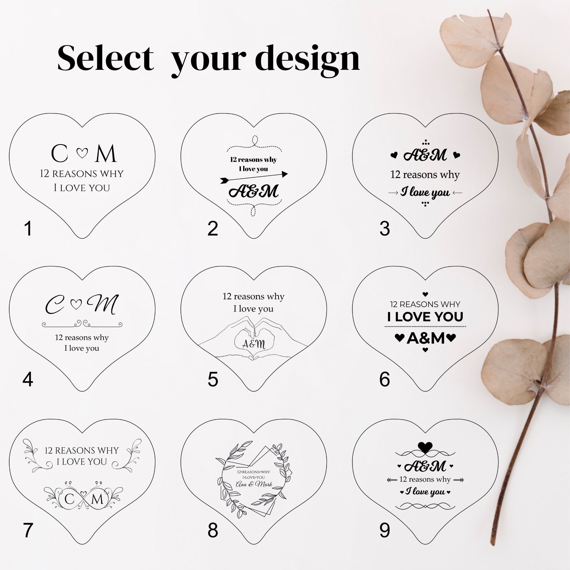 12 Reasons Why I Love You Unique Wooden Puzzle Wedding Gift
