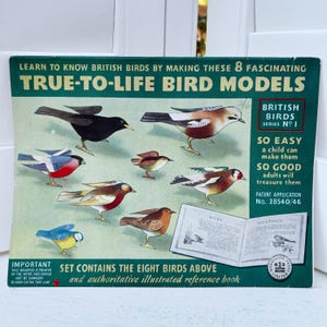 Vintage True To Life Bird Mobile British Birds Series No. 1 Paper Kit Uncut