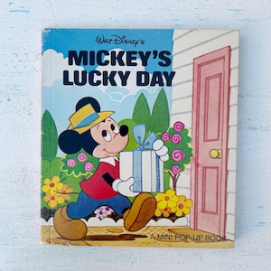 Vintage Walt Disney's Mickey's Lucky Day Mini Popup Book Paperback
