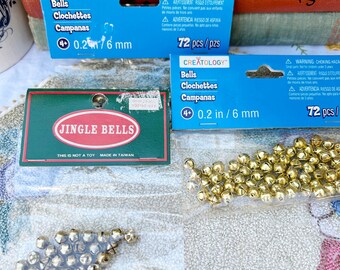 Vintage Tiny Brass 6mm Jingle Bells Holiday New