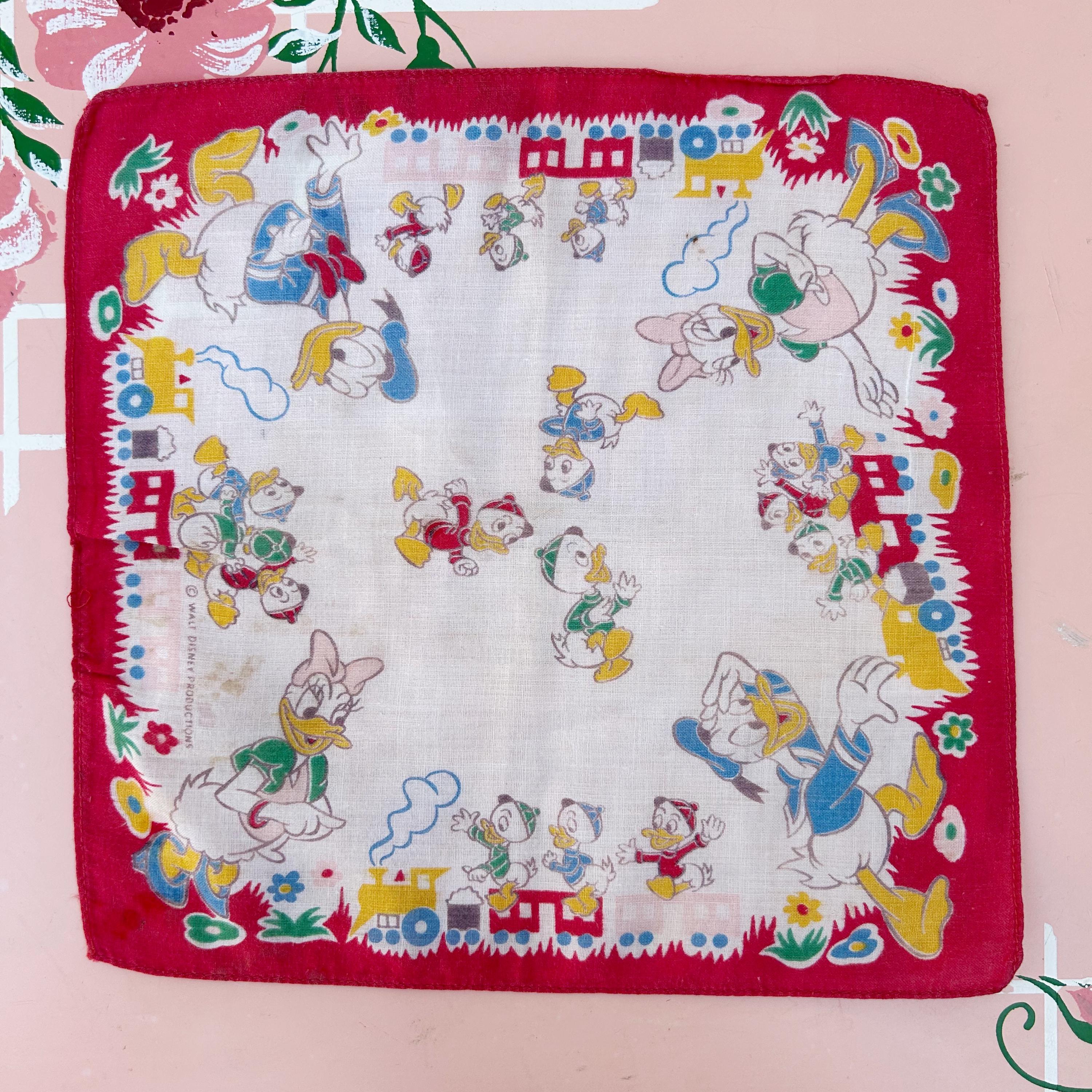 ヴィンテージ 1950年代 子供用ハンカチ ウォルト・ディズニー ドナルド