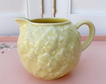Vintage Bordallo Pinheiro Yellow Floral Creamer Portugal