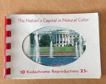 Vintage Souvenir Postcard Folder The Nation's Capital In Natural Color 1960