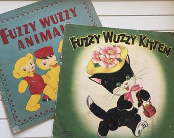 Vintage Fuzzy Wuzzy Kitten Fuzzy Wuzzy Animals Booklets Children’s Book