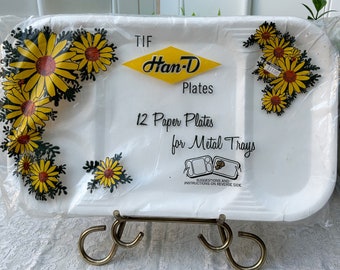 Vintage Tiff Han-D Paper Plates For Metal Trays Set Of 12 Unused