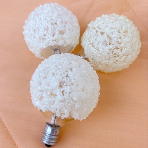 Lot of 3 Vintage GE Snowball Sugar Coated Light Christmas Bulbs Tested