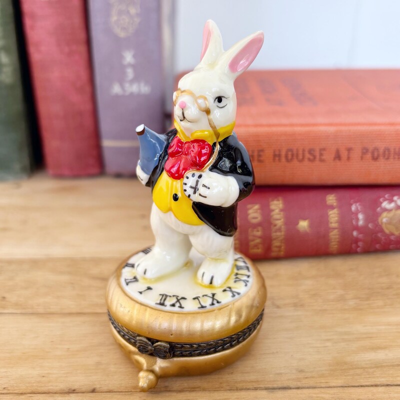 Pocket Clock Rabbit Rabbit With Clock Figurine - Etsy