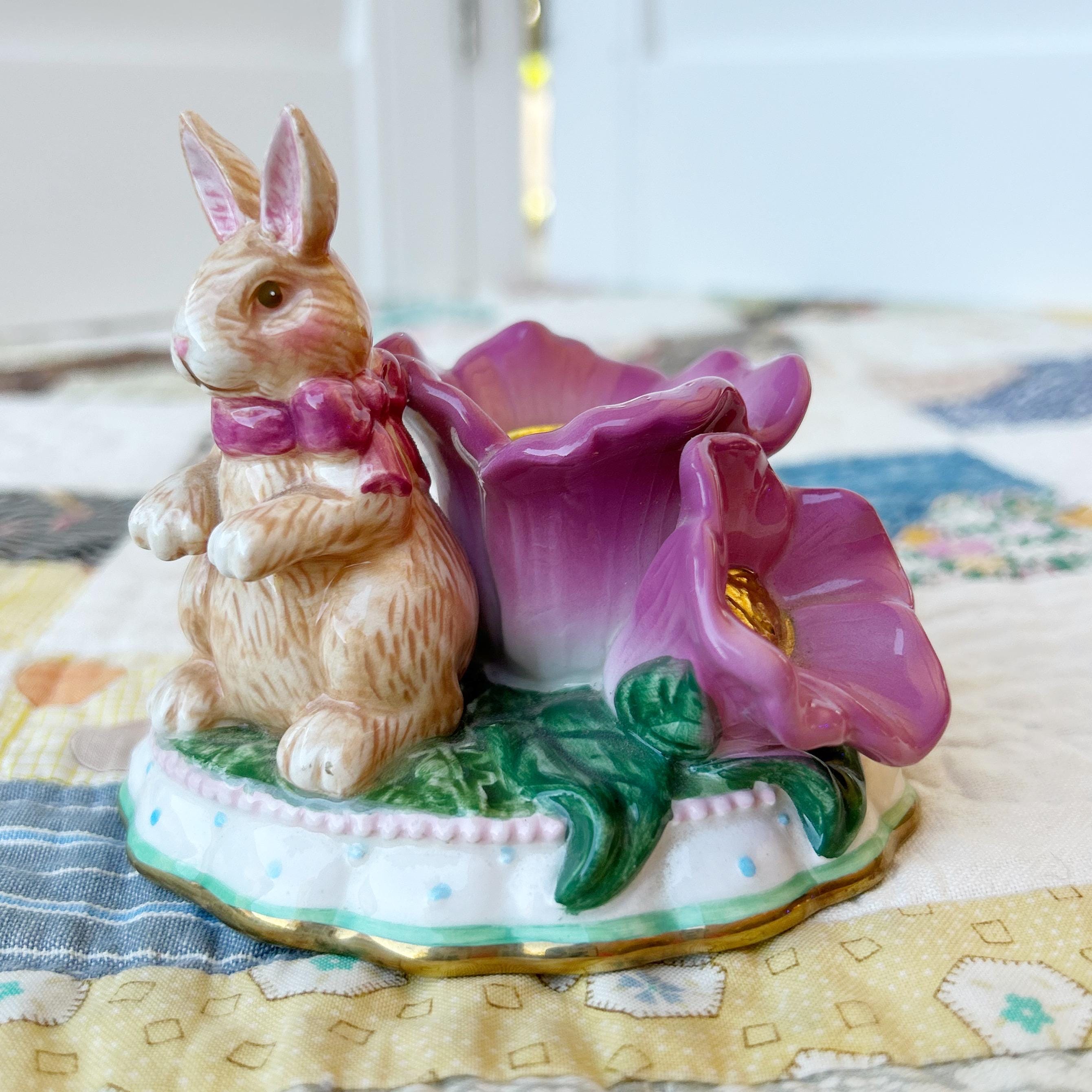 Avon Springtime Collection Ceramic Bunny Rabbit Candle Holder - Etsy