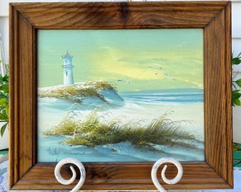 Betty Moore Original Oil On Canvas Sand Dunes Seagulls Signed Framed Newport RI