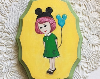 Wooden Plaque Acrylic Painting - Sunday at Disney