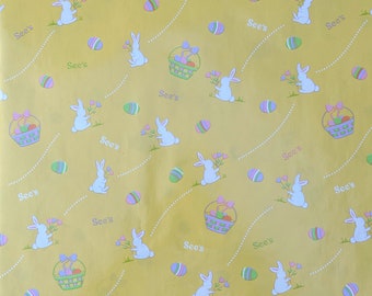 See’s Candy Chocolate Paper Wrapping Easter Yellow Bunny Rabbit Sheets Set Of 10