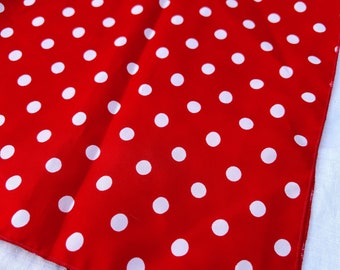 Vintage Cathy 1000 Oaks Red White Polka Dot Scarf Tie