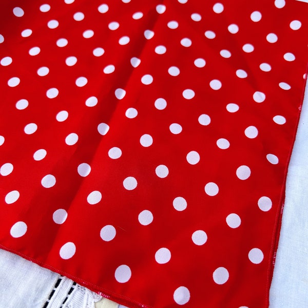 Vintage Cathy 1000 Oaks Red White Polka Dot Scarf Tie