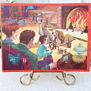 Vintage Jaymar Walt Disney’s Lady and the Tramp Frame Tray Puzzle 9.5” X 12.5” 