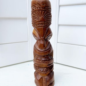 Vintage Tiki handgeschnitzte Holz Totem Statue Hawaii 10 ”MCM