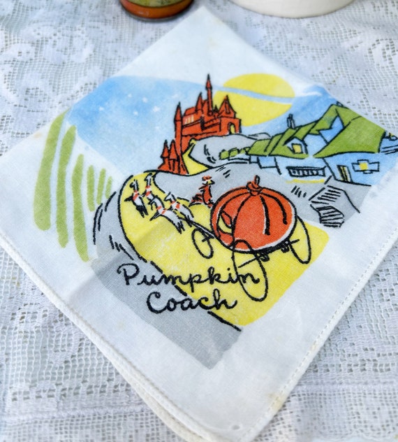Vintage Handkerchief Cinderella Walt Disney Produ… - image 1