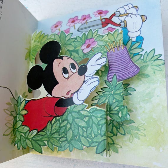 Vintage Walt Disney's Mickey's Lucky Day Mini Popup Book Paperback