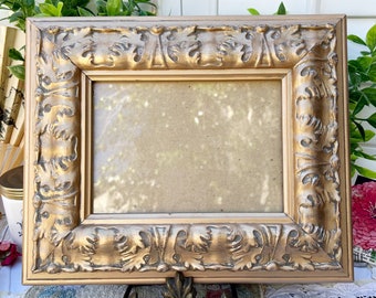 Gold Baroque Elaborate Ornate Floral Pattern Picture Frame Photo 5 X 7 Tabletop