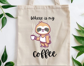 Borsa tote da caffè, borsa tote per studenti, regalo per lui, regalo per lei, regalo per studenti, idea regalo, borsa tote in tela di cotone