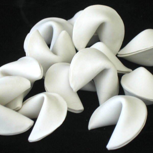 Porcelain Fortune Cookies- Set of 12- In Stock