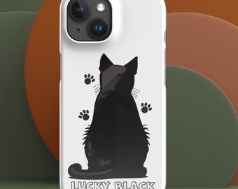 Lucky Black Cat Case for iPhone, Funny Black Cat Snap Case, Show Off Your Love for Cats On-the-Go! Cute Feline Accessory for Cat Lovers